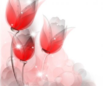 Bright Background With Vivid Flower Design Vector