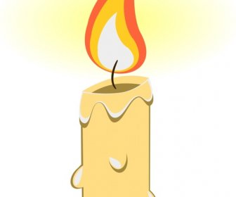Bright Candle Vector Illustration With Realistic Cartoon Design
