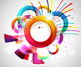 Bright Colored Round Abstract Background