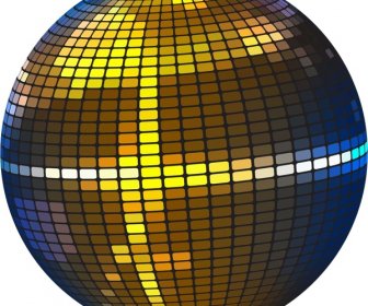 Bright Disco Ball Realistic Vector Illustration