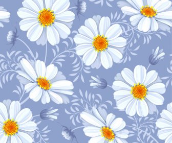 Bright Flowers Design Vector Seamless Pattern
