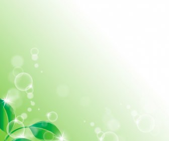 Foglie Verde Brillante Con Bolla D'aria Vettore Sfondo