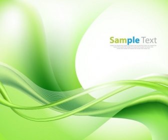 Bright Green Vector Waves Abstract Background Illustration