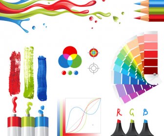 Pinturas Brillantes Colores Diseño Vector