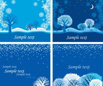 Bright Winter Snow Backgrounds Art Vector