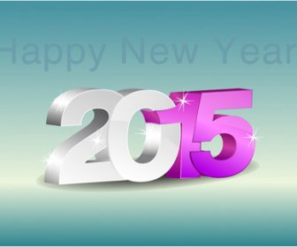 Bright 3d15 New Year Text Design Vector