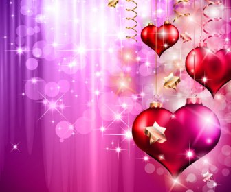 Brilliant Background With Heart Pendant Vector