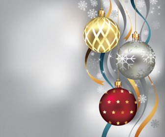 Ornamentos De Bolas De Natal Brilhante Projeto Set Vector