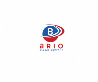 Brio Global Company Logo Template Dynamic Circle Curves Tekstur Dekorasi