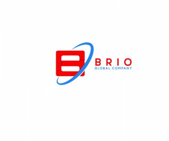 Brio グローバル企業ロゴテンプレート 動的フラットカーブ テキスト装飾