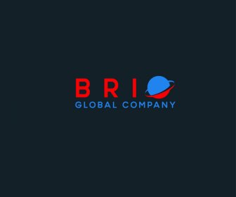 Modèle De Logo De L’entreprise Brio Global Décor De Textes De Globe Contrasté Plat
