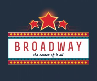 Broadway Reklam Tabela şablonu Modern Zarif Düz ışık Yıldızlar Dekor