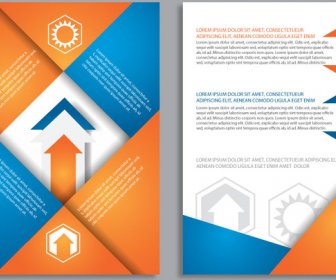 Brochure Background With Colored Geometric And Arrow Design