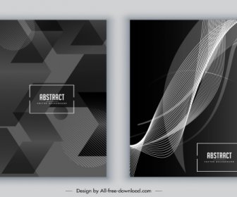 Brochure Cover Template Black White Abstract Geometric Dynamic