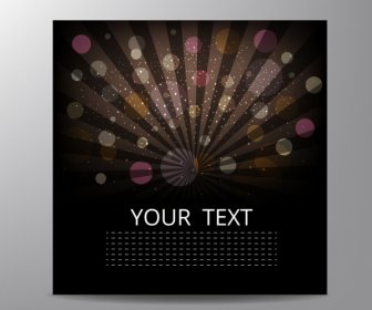 안내 책자 표지 템플릿 어두운 디자인 Bokeh 광선 장식
