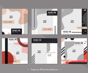 Brochure Cover Templates Abstract Classic Flat Decor