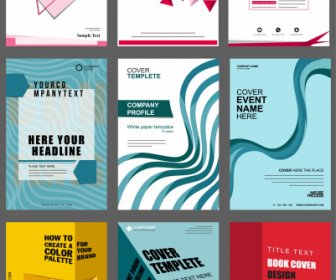 Brochure Covers Templates Modern Abstract 3d Geometric Theme