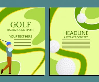 brochure design golfer ball green curves decor