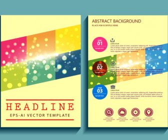 Brochure Design With Abstract Sparkling Background