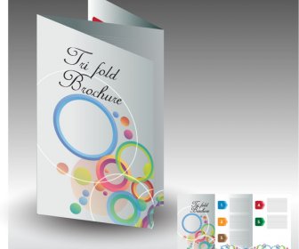 Broschüre Design Mit Kreisen Hintergrund Trifold Illustration