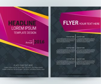 Brochure Design With Dark Vignette And Pink Style