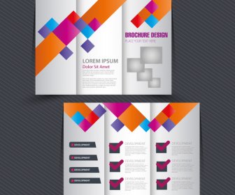 Brochure Design With Trifold Colorful Template Illustration