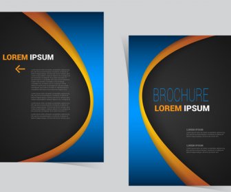 Brochure Flyer Template Design With Curved Line Style