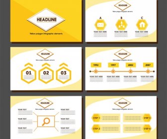 Brosur Desain Presentasi Dengan Ilustrasi Infographic Kuning