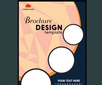 抽象的な背景の円を組み合わせたパンフレット テンプレート デザイン