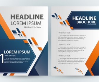 Brochure Template Design With Abstract Modern Style