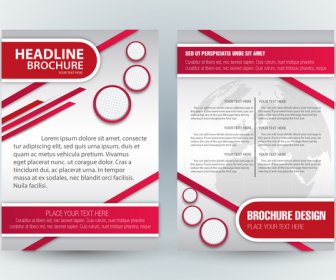 Brochure Template Design With Cirles And Diagonal Illustration