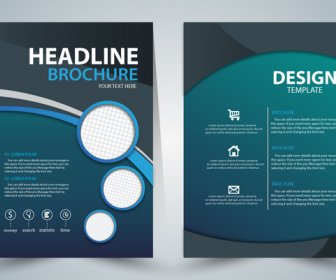 Brochure Template Design With Green Elegant Style