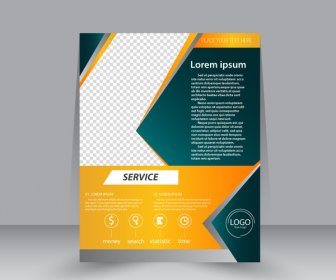 Brochure Template Design With Modern Checkered Background