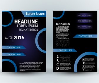 Brochure Template Design With Modern Dark Background