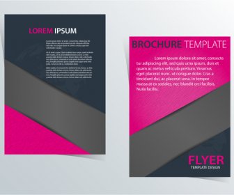 Brochure Template Design With Pink And Dark Color