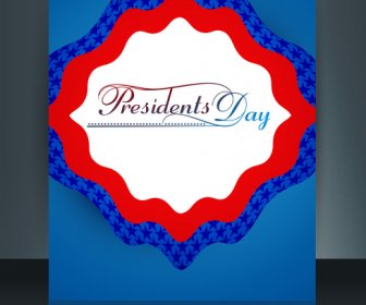 แม่โบรชัวร์สำหรับสหรัฐอเมริกาประธานาธิบดีวันสะท้อนสีสันพื้นหลัง