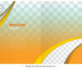 Brochure Template Modern Bright Checkered Curves Ornament