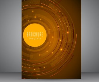 Broschüre-Vorlage-Technologie-Konzept Entwerfen Funkelnden Licht Dekoration