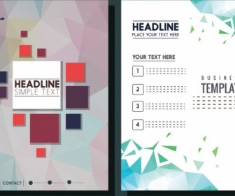 Brochure Templates Colored Polygonal Background Ornament
