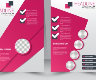 Brochure Vector Illustration With Modern Circles Checklist Style