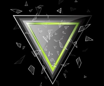 Los Vidrios Rotos De Fondo Gris Oscuro Brillante Diseño De Triangulo