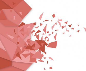 Broken Polygon Abstract Red Vector Background Design
