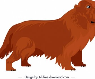 Brown Anjing Karakter Kartun Lucu Ikon