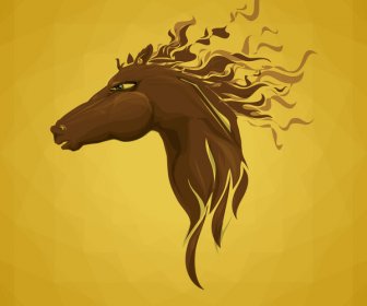 brown head horse cool illustration vector