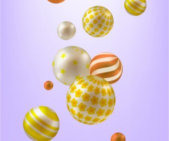 Burbujas Bolas Fondo Brillante Diseño Dinámico 3D Moderno