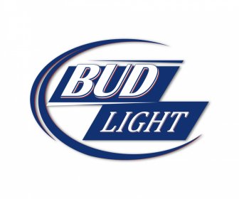 Bud Luz Cerveja Logotipo Tipo Textos Elegantes Curvas Decoração