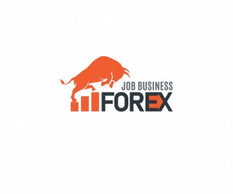 buffalo forex logo column chart decor flat silhouette design