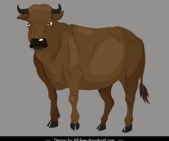 Büffel-Symbol Handgezeichnete Cartoon-Skizze