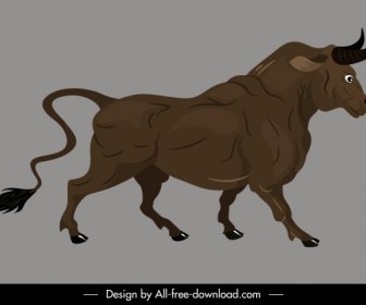 Buffalo Simgesi Güçlü Tasarım Karikatür Kroki