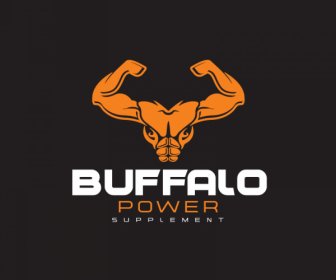 Logotipo Do Suplemento De Energia De Búfalo